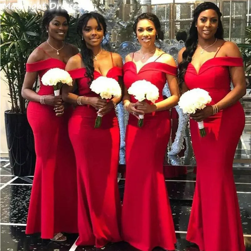 Sexy Red Boat Neck Mermaid Bridesmaid Dress Spaghetti Straps Short Sleeves Floor-Length Wedding Guest Dress Party Gowns Hot Sale
Sexy Red Boat Neck Mermaid Bridesmaid Dress Spaghetti Straps Short Sleeves Floor-Length Wedding Guest Dress Party Gowns Hot Sale