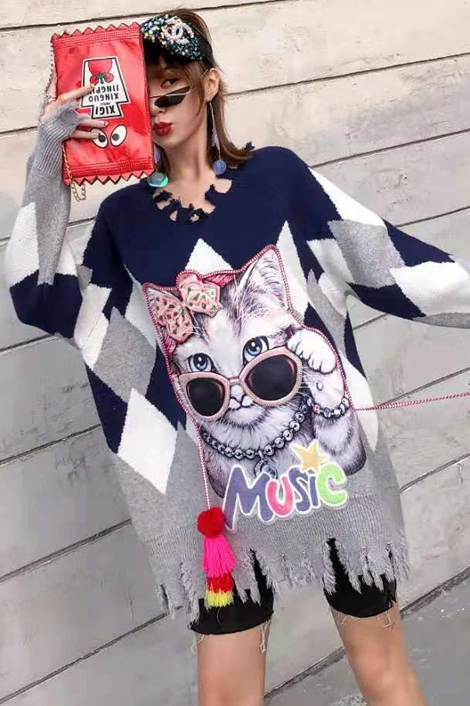 Sweater women loose outside wearing hip hop lazy wind heavy work cartoon stickers wild large size women's 2019 new wave
Sweater women loose outside wearing hip hop lazy wind heavy work cartoon stickers wild large size women's 2019 new wave