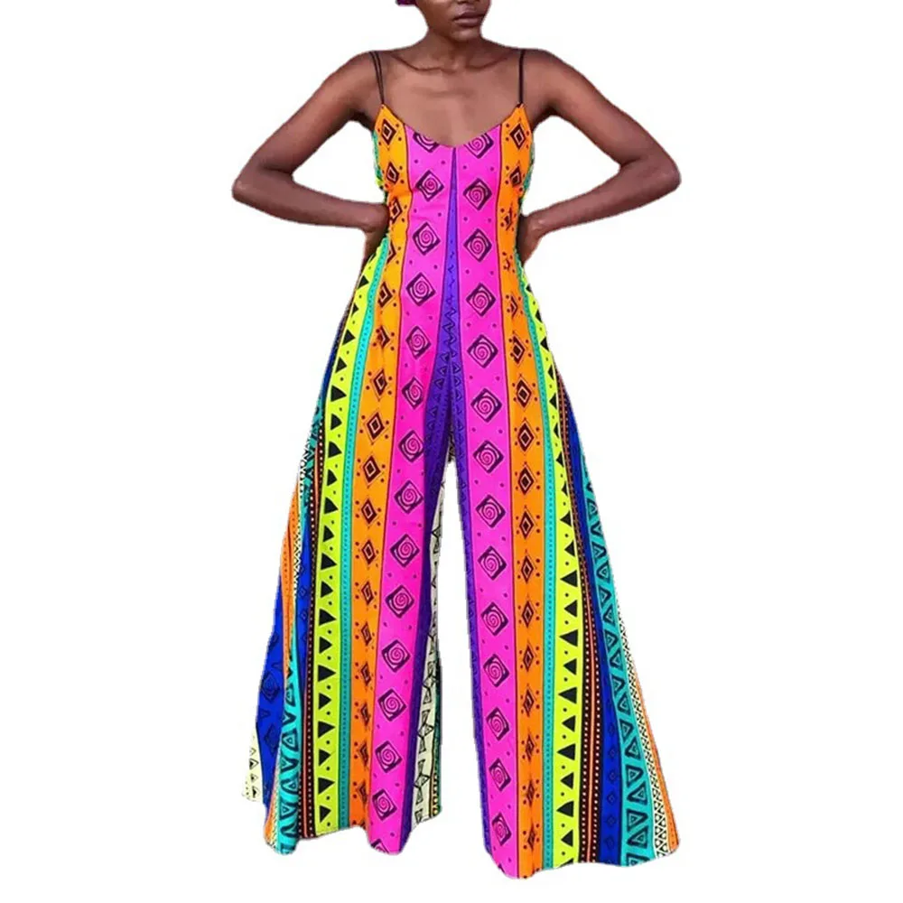 2021 Summer New High Waist Split Fork Sleeveless Printing Jumpsuit Loose Casual V-neck Fashion Simple Europe America African
2021 Summer New High Waist Split Fork Sleeveless Printing Jumpsuit Loose Casual V-neck Fashion Simple Europe America African
