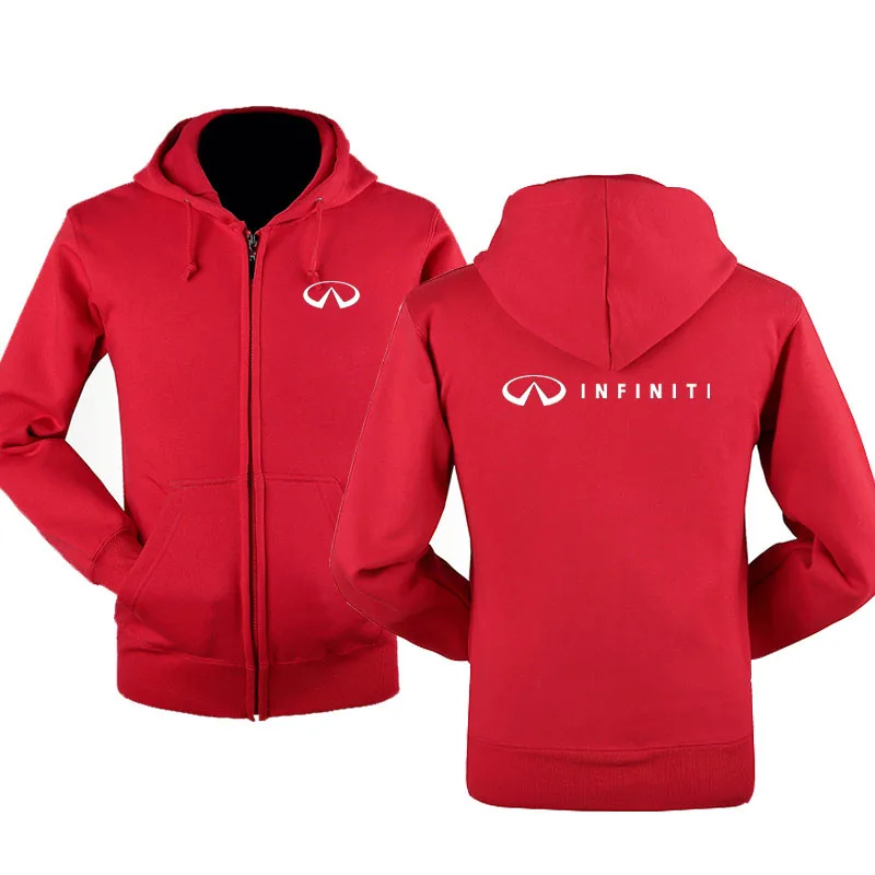 Свитшот на молнии с капюшоном и логотипом Infiniti Зимние толстовки куртка хлопковое