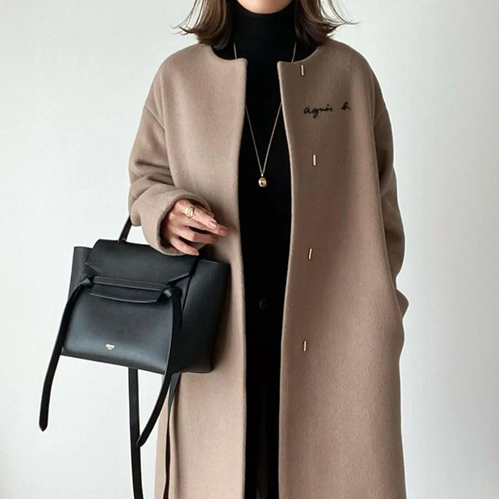 Women Fashion Woolen Overcoat Autumn Winter Coat Simple Loose Letter Design Korea Patchwork Pocket Casual Office Lady Outwear
Women Fashion Woolen Overcoat Autumn Winter Coat Simple Loose Letter Design Korea Patchwork Pocket Casual Office Lady Outwear