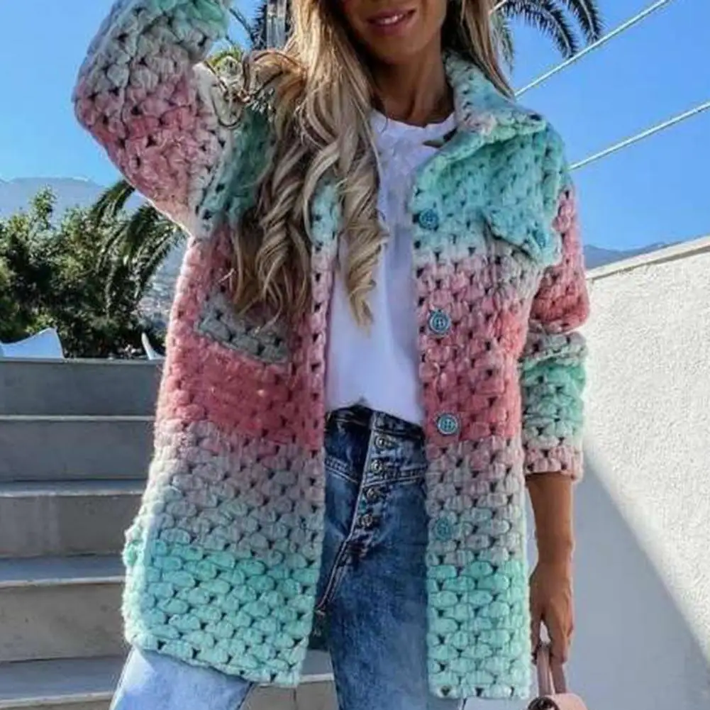 Women Vintage Harajuku Gradient Long Sleeve Outerwear Fashion Braided Twist Woolen Coats Lady 2021 Winter Thick Jacket Overcoat
Women Vintage Harajuku Gradient Long Sleeve Outerwear Fashion Braided Twist Woolen Coats Lady 2021 Winter Thick Jacket Overcoat