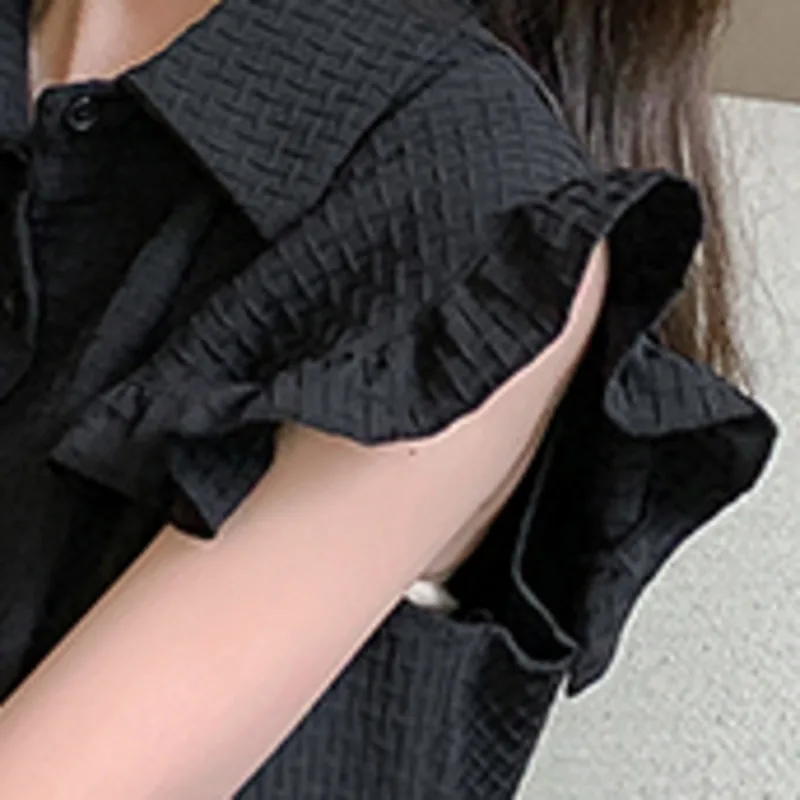 Elegant Sleeveless New Solid Dress Women Summer 2021 High Waist Vintage Turn Down Collar Chic Ladies Mini Vestidos Ruffle Robes
Elegant Sleeveless New Solid Dress Women Summer 2021 High Waist Vintage Turn Down Collar Chic Ladies Mini Vestidos Ruffle Robes