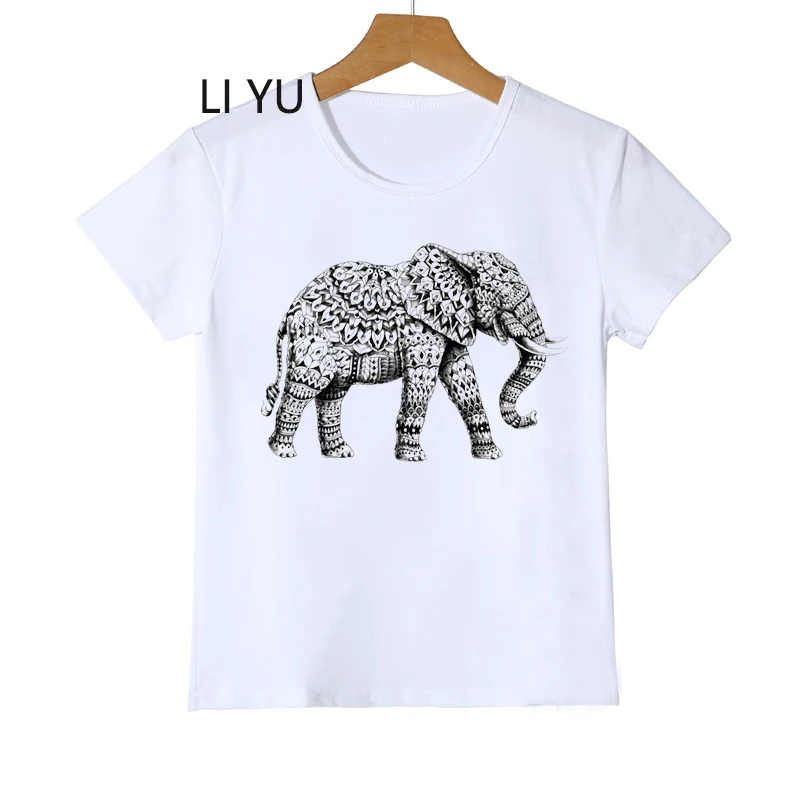 Детская летняя футболка с коротким рукавом и 3D-принтом слона | одежда обувь