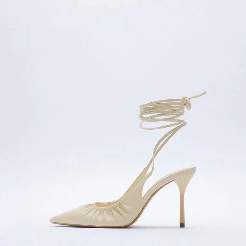 2021 Elegant Beige Women'S Shoes Sexy Pointed Toe Pumps For Women Fashion Pleated Shoe Luxury Designer Cross Strap High Heels
2021 Elegant Beige Women'S Shoes Sexy Pointed Toe Pumps For Women Fashion Pleated Shoe Luxury Designer Cross Strap High Heels