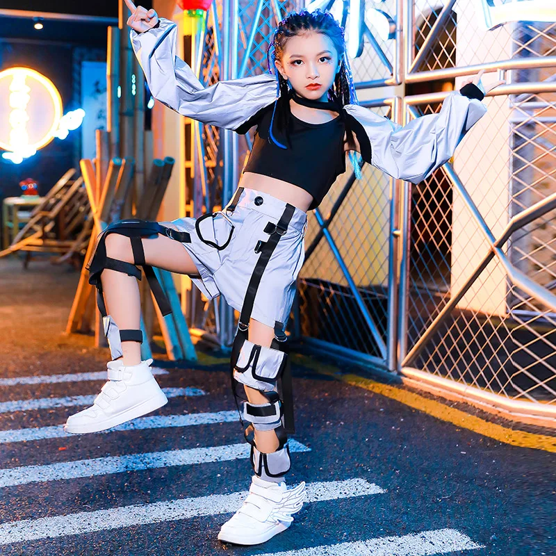 New Girls Jazz Costumes Modern Hip Hop Stage Performance Fashion Gray Stitching Suit Kids Street Dance Practice Clothing DQL4878
New Girls Jazz Costumes Modern Hip Hop Stage Performance Fashion Gray Stitching Suit Kids Street Dance Practice Clothing DQL4878