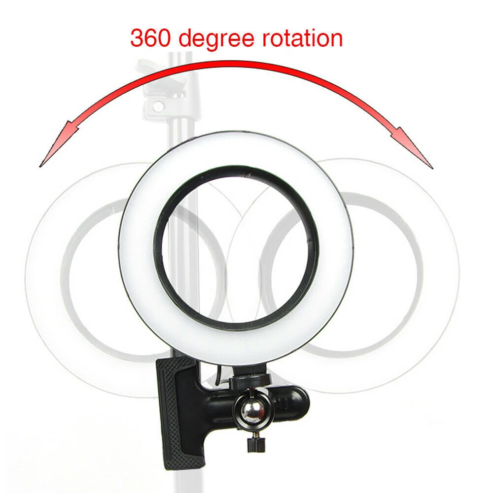

360° Rotating Protable Fill Light Live Broadcast Ring Light Fixing Clip Selfie Photography Lamps Studio Anchor Net Red Bracket