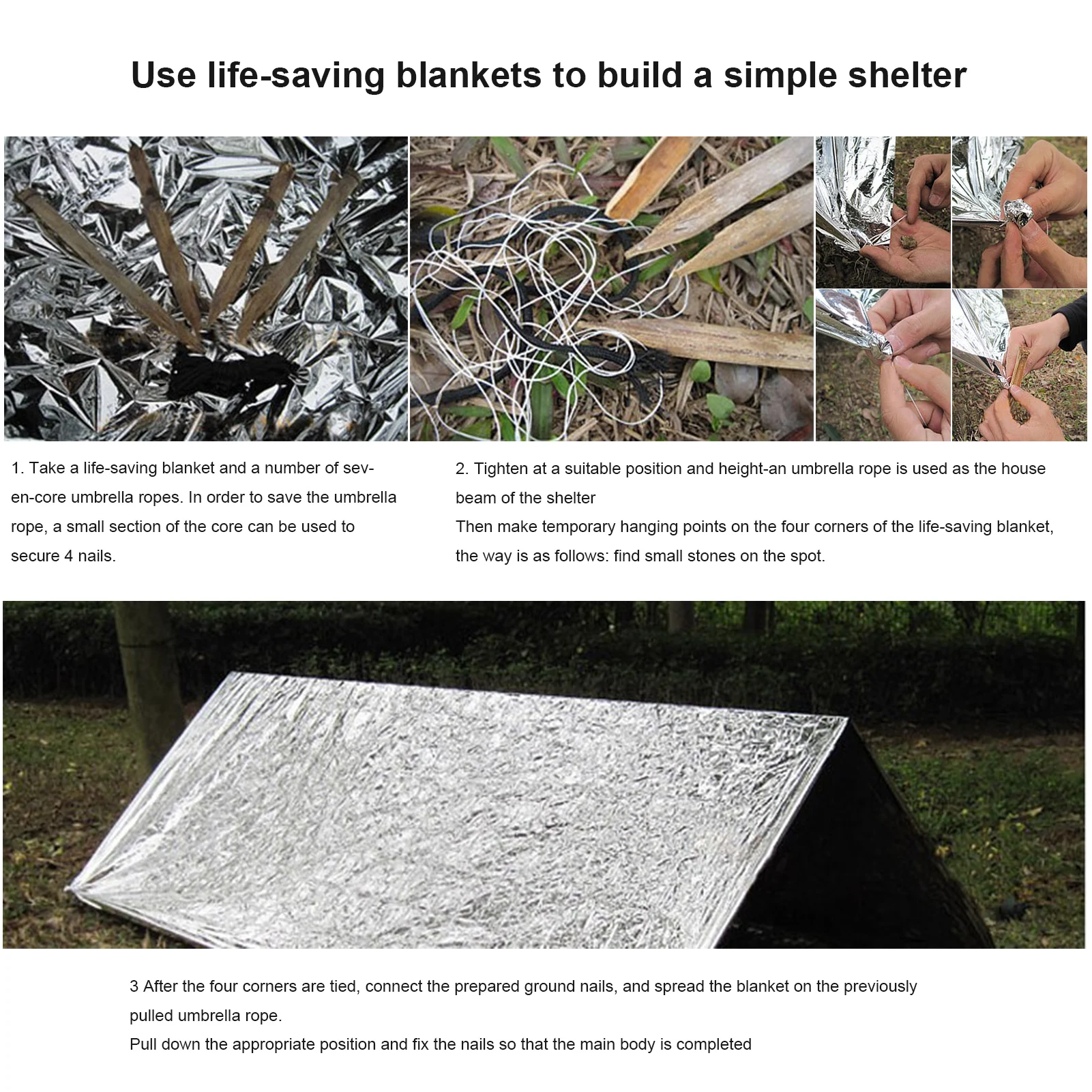 Emergency Blanket Foil Lifesave Dry Outdoor First Aid Survive Thermal Warm Kit Life-saving Sleeping Bag For Camping 160 X 210CM
Emergency Blanket Foil Lifesave Dry Outdoor First Aid Survive Thermal Warm Kit Life-saving Sleeping Bag For Camping 160 X 210CM