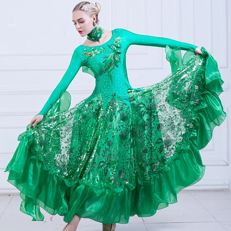 2021 New Modern Dance Dress Professional Ballroom Dance Competition Dress For Women Adult Long Sleeve Waltz Stage Clothing
2021 New Modern Dance Dress Professional Ballroom Dance Competition Dress For Women Adult Long Sleeve Waltz Stage Clothing