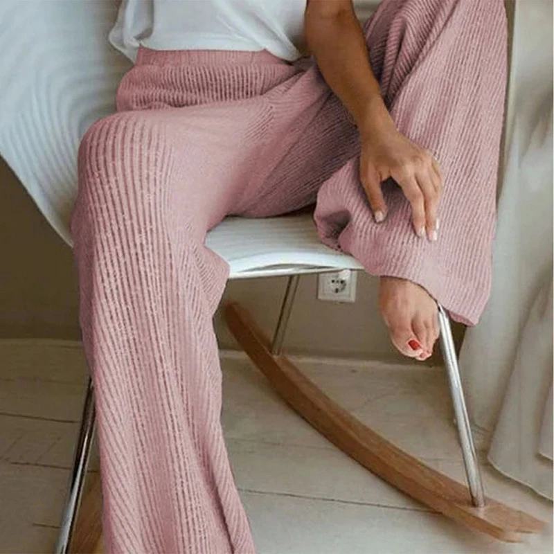 Women Solid Knitted Pants Wide Leg Trousers Autumn Fashion High Waist Loose Pantalones Female Casual Comfortable Streetwear
Women Solid Knitted Pants Wide Leg Trousers Autumn Fashion High Waist Loose Pantalones Female Casual Comfortable Streetwear