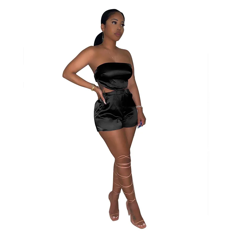 Sexy Satin Two Piece Club Set Strapless Crop Top Biker Shorts for Women Homewear Summer Outfits Loungewear Matching Sets
Sexy Satin Two Piece Club Set Strapless Crop Top Biker Shorts for Women Homewear Summer Outfits Loungewear Matching Sets