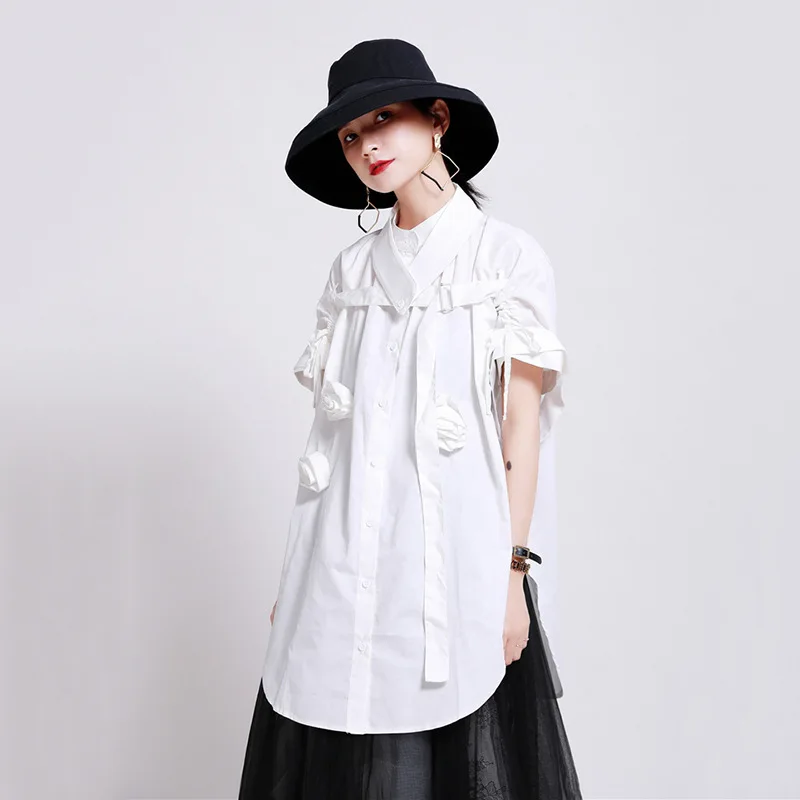 MSXU 2020 Autumn Women's New Dark Three-dimensional Flower Chest Streamer Curved Hem Shirt
MSXU 2020 Autumn Women's New Dark Three-dimensional Flower Chest Streamer Curved Hem Shirt
