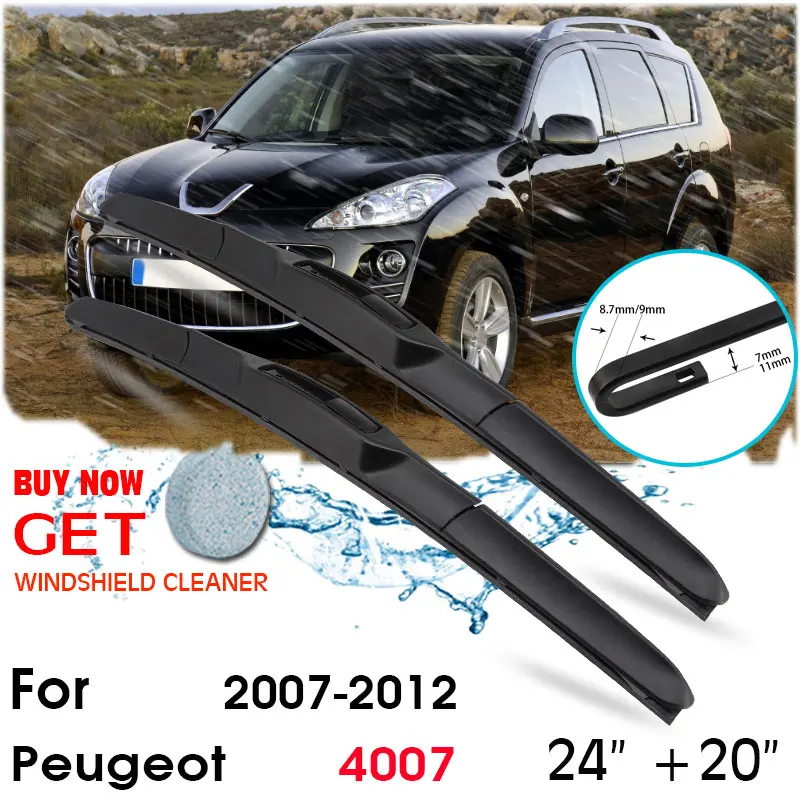 Car Wiper Blade Front Window Windshield Rubber Silicon Refill Wipers For Peugeot 4007 2007-2012 LHD/RHD 24"+20" Car Accessories
Car Wiper Blade Front Window Windshield Rubber Silicon Refill Wipers For Peugeot 4007 2007-2012 LHD/RHD 24"+20" Car Accessories