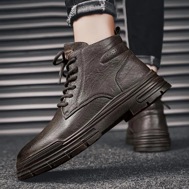 Men Flat Boots In The Tube Plus Velvet Thick Waterproof Snow Casual Sports Men Shoes Leather Boots Non Slip Men Short Boots
Men Flat Boots In The Tube Plus Velvet Thick Waterproof Snow Casual Sports Men Shoes Leather Boots Non Slip Men Short Boots