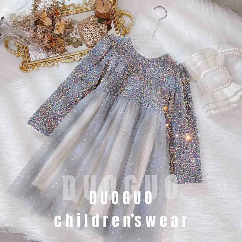 New Children Baby Winter Long Sleeve Plus Velvet Fleece Sequined Mesh Voile Dress Princess Fashion Wedding Party Dress 4-12T
New Children Baby Winter Long Sleeve Plus Velvet Fleece Sequined Mesh Voile Dress Princess Fashion Wedding Party Dress 4-12T