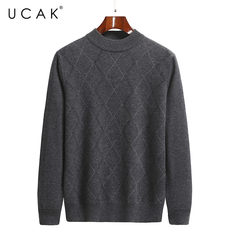 UCAK Brand Classic Pure Merino Wool Men Sweaters O-Neck Striped Streetwear Sweater Pull Homme Autumn Winter Thick Pullover U1301
UCAK Brand Classic Pure Merino Wool Men Sweaters O-Neck Striped Streetwear Sweater Pull Homme Autumn Winter Thick Pullover U1301