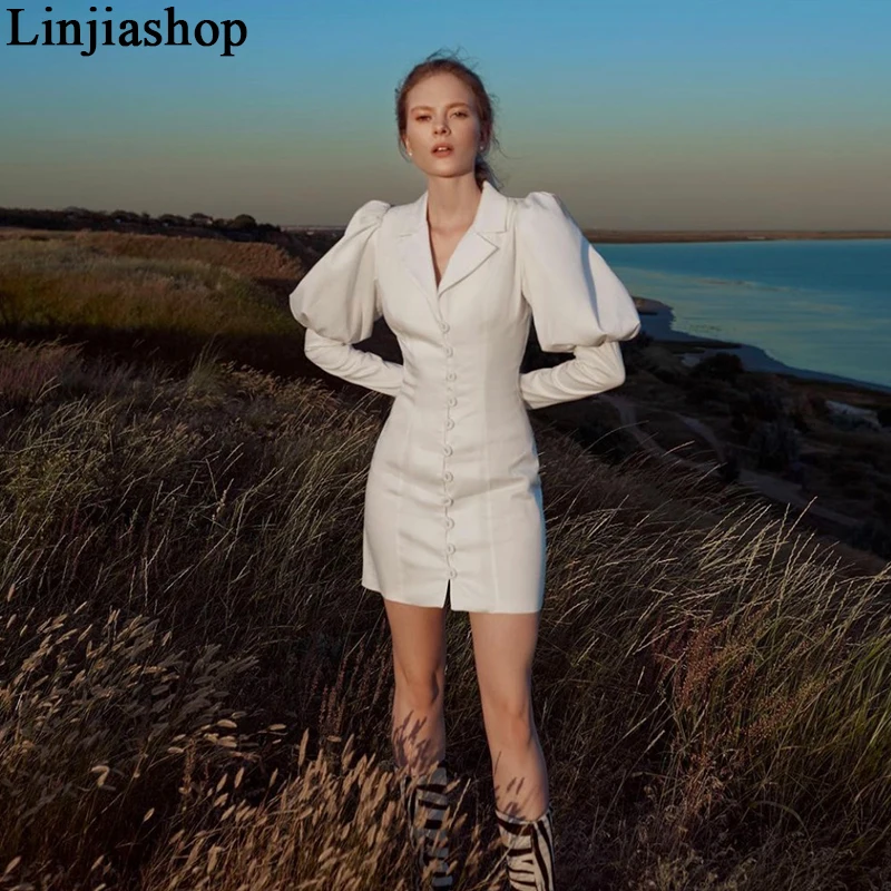 Женское винтажное мини-платье Linjiashop, Осеннее белое Элегантное однобортное платье с отложным воротником и длинными рукавами-фонариками и вы...
Женское винтажное мини-платье Linjiashop, Осеннее белое Элегантное однобортное платье с отложным воротником и длинными рукавами-фонариками и вы...