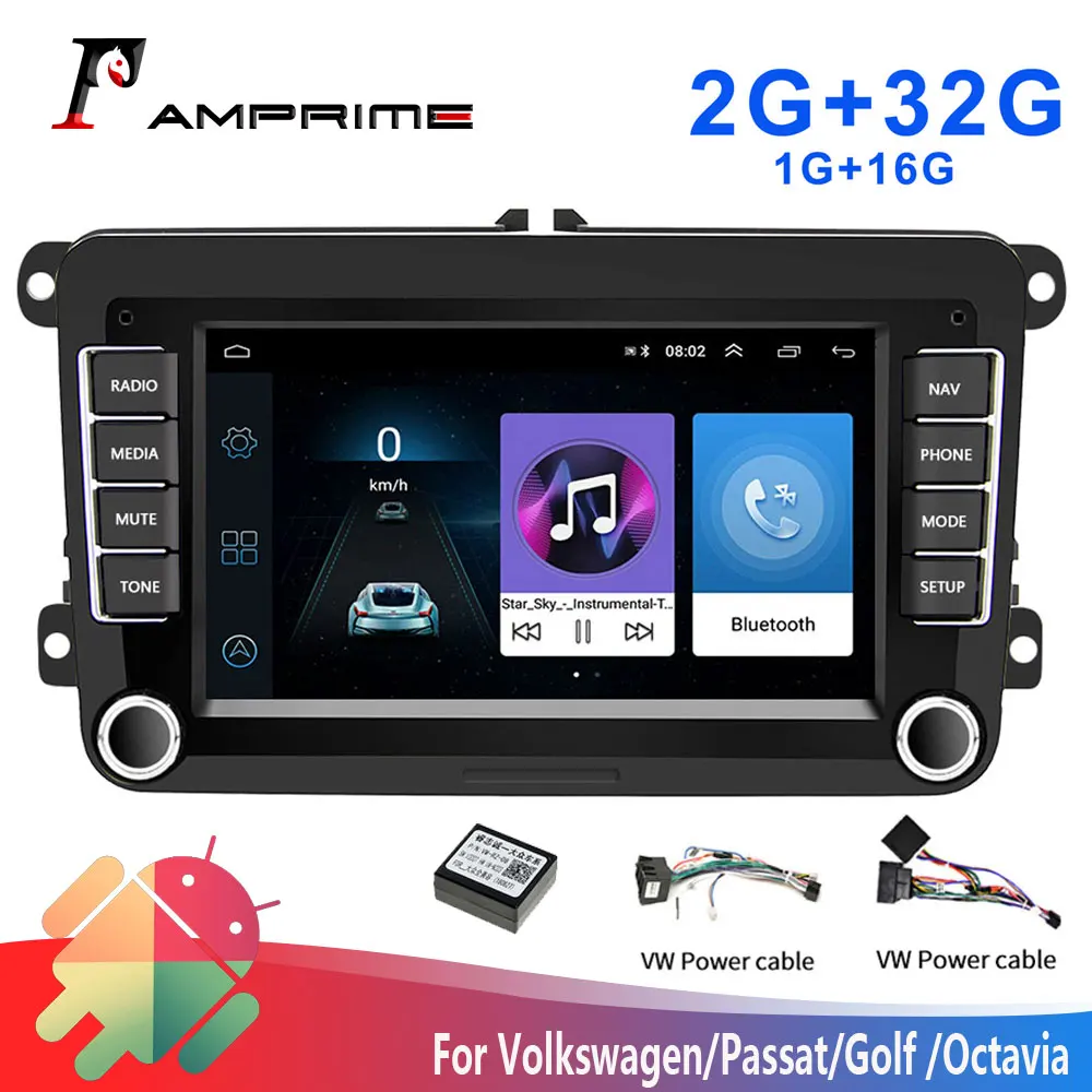 AMPrime 2 din Android Автомобильные радиоприемники GPS мультимедийный плеер для
