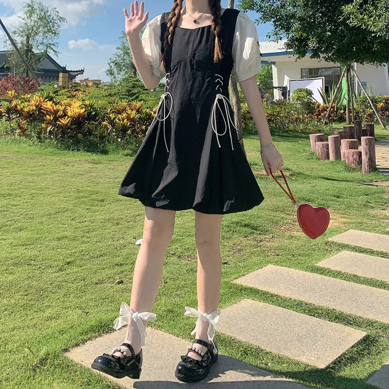 Sweet Girl Puff Sleeve Dress Women 2021 Summer Square Collar Bandage High Waist Mini Dresses Vestidos Elegant Lolita Fairy Dress
Sweet Girl Puff Sleeve Dress Women 2021 Summer Square Collar Bandage High Waist Mini Dresses Vestidos Elegant Lolita Fairy Dress