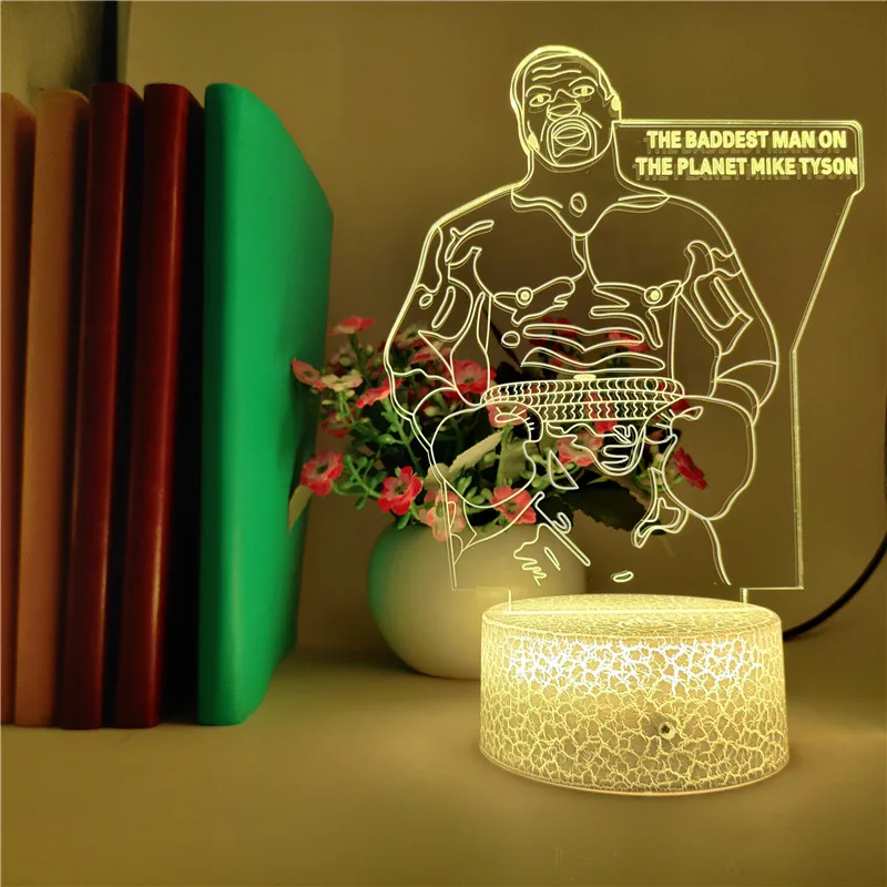 Mike Tyson Figure Night Light LED Boxer Nightlight Bedside Acrylic Table Lamp Club Gym Atmosphere Decoration Bluetooth Base
Mike Tyson Figure Night Light LED Boxer Nightlight Bedside Acrylic Table Lamp Club Gym Atmosphere Decoration Bluetooth Base