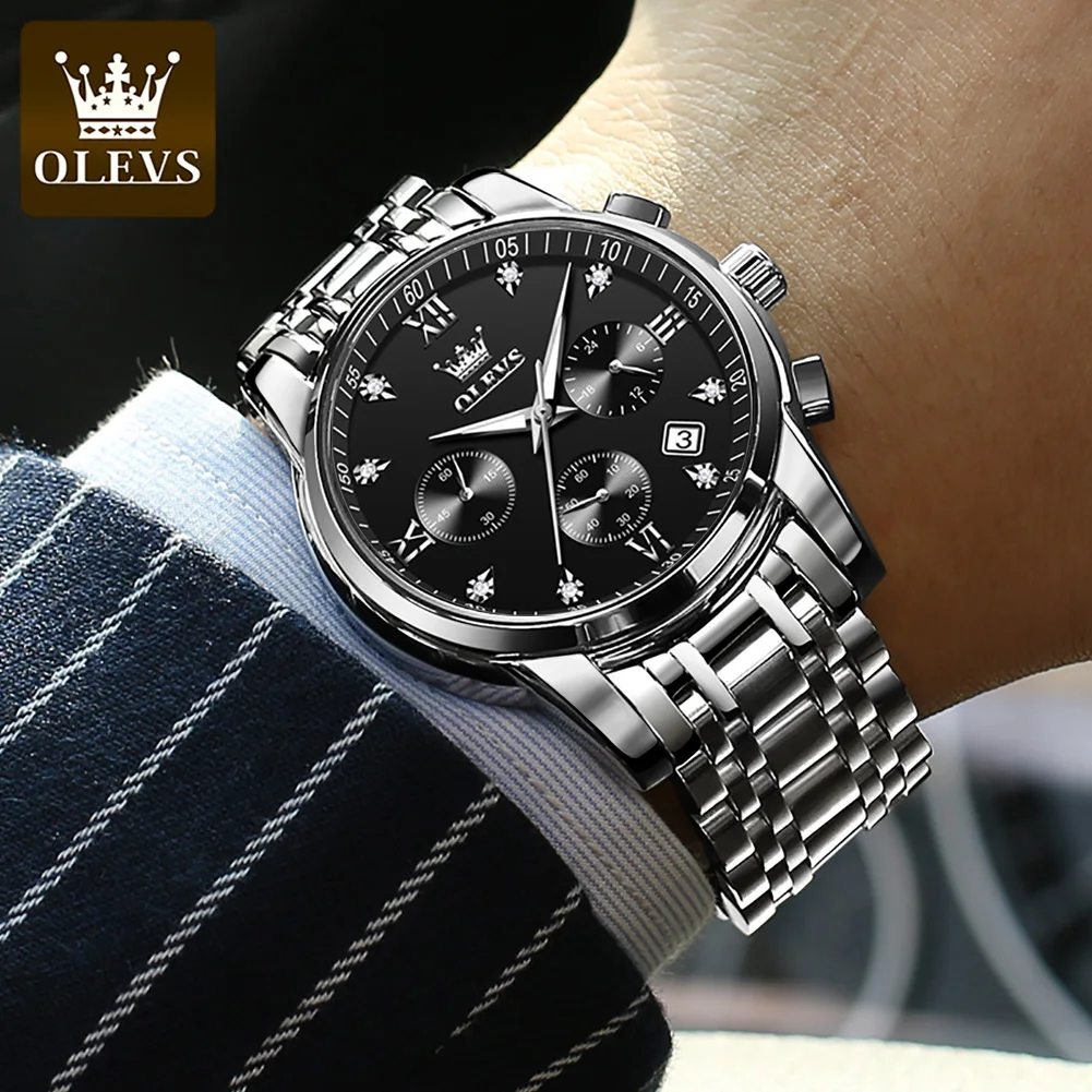OLEVS 2858 Men's Wristwatch Quartz Multi-Function Three-Eye Chronograph Stainless Steel Strap Waterproof Business Watch Male
OLEVS 2858 Men's Wristwatch Quartz Multi-Function Three-Eye Chronograph Stainless Steel Strap Waterproof Business Watch Male