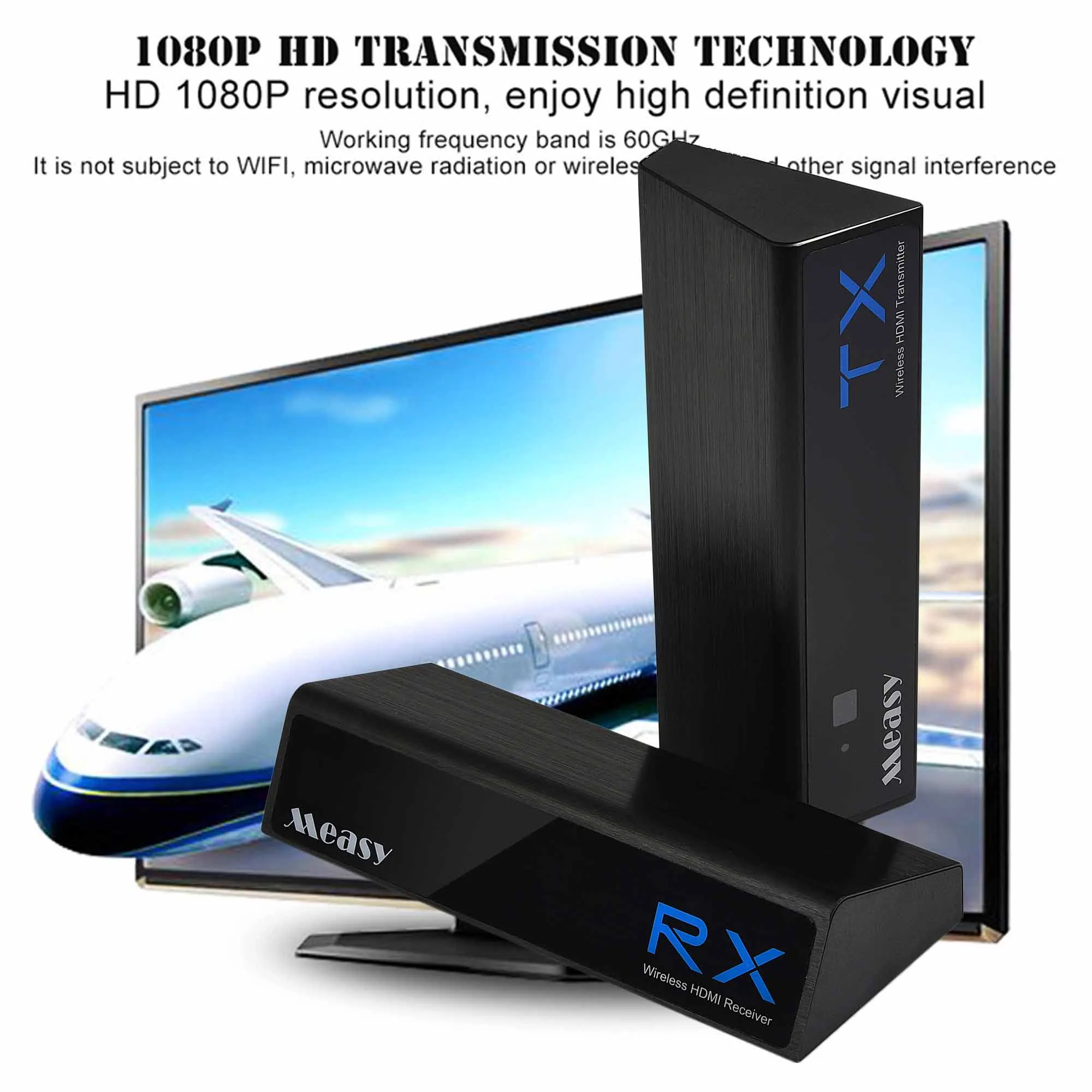 

measy W2H H303 30M/100FT HDMI Wireless Audio Video Extender 1080P 3D HD Transmitter Sender Receiver Adapter For PC TV Box DVD P