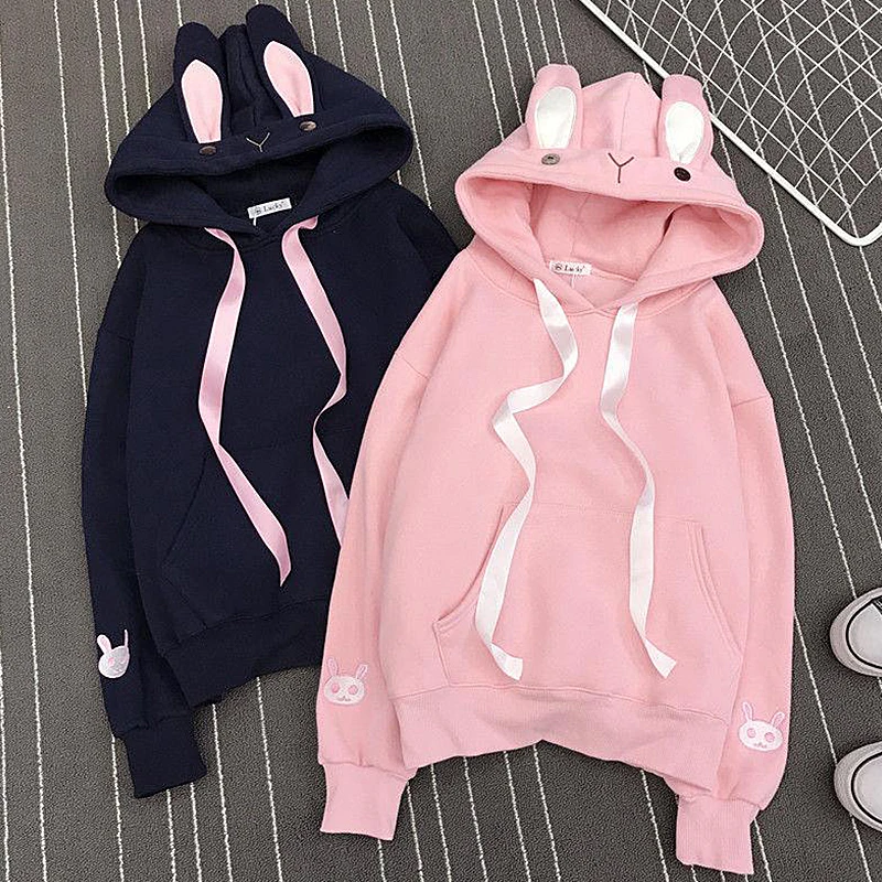 Harajuku Autumn Winter Long Sleeve Animal Hoodies Women Korean Fashion Cute Bunny Hoodie Kawaii Girls Thick Hooded Sweatshirts
Harajuku Autumn Winter Long Sleeve Animal Hoodies Women Korean Fashion Cute Bunny Hoodie Kawaii Girls Thick Hooded Sweatshirts