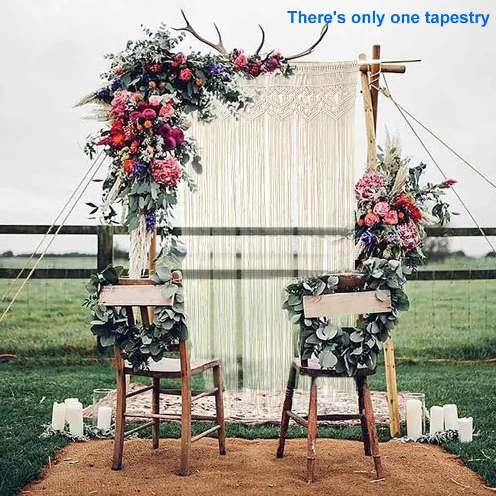 95x180cm For Wedding Home Decor Curtain Door Macrame Wall Hanging Tapestry Handmade Gallery Bedroom Art Cotton Blend Living Room
95x180cm For Wedding Home Decor Curtain Door Macrame Wall Hanging Tapestry Handmade Gallery Bedroom Art Cotton Blend Living Room