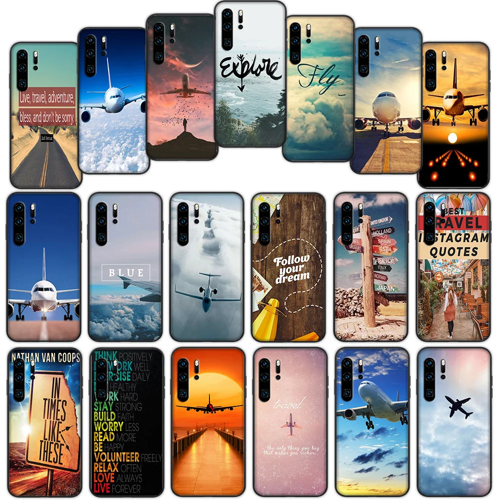 Самолет путешествия планы Приключения мягкий чехол для Huawei P40 P30 P20 P10 Lite Pro Nova