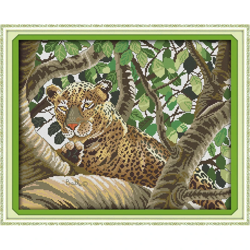 

Everlasting Love Leopard Chinese Cross Stitch Kits Ecological Cotton Clear Stamped Printed 11 14CT DIY Christmas Gifts For Home