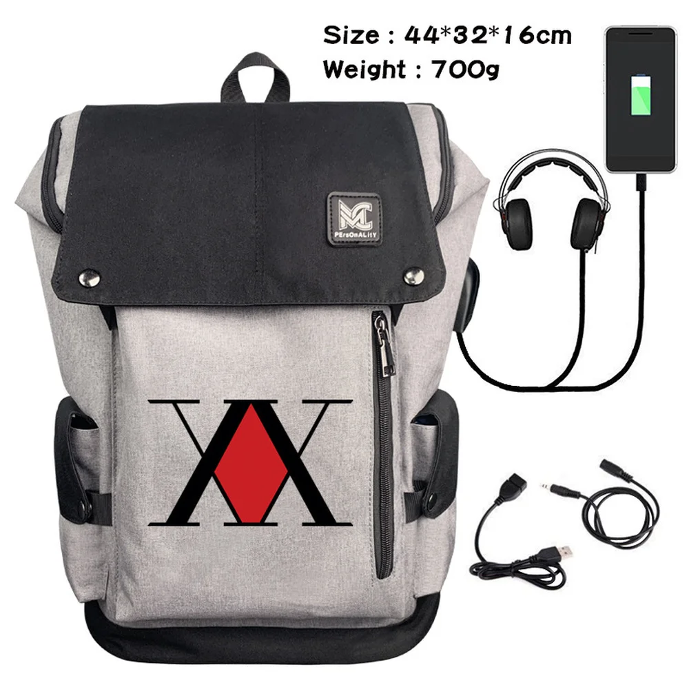 Travel Backpack Anime HUNTERHUNTER USB Charging Teenager Headphone Canvas Cartoon Laptop Bag Casual Zip Student Schoolbag
Travel Backpack Anime HUNTERHUNTER USB Charging Teenager Headphone Canvas Cartoon Laptop Bag Casual Zip Student Schoolbag