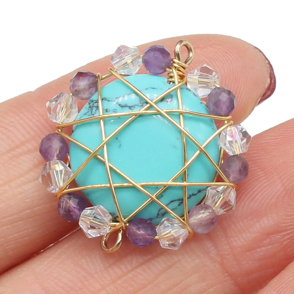 Natural Stone Connector Round Copper Wire Gems For DIY Necklace Bracelet Design Full Dress Up Jewelry 15x20mm
Natural Stone Connector Round Copper Wire Gems For DIY Necklace Bracelet Design Full Dress Up Jewelry 15x20mm