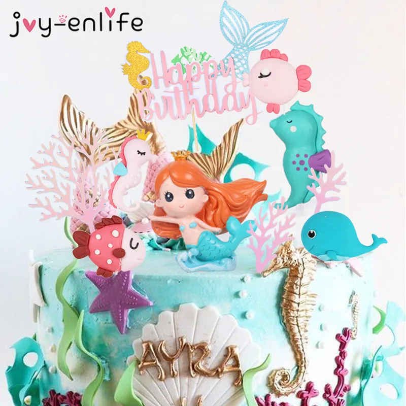 Little Mermaid Party Cupcake Wrappers Happy Birthday Cake Topper Birthday Party Decoration Under The Sea Theme Girl Party Supply 
Little Mermaid Party Cupcake Wrappers Happy Birthday Cake Topper Birthday Party Decoration Under The Sea Theme Girl Party Supply