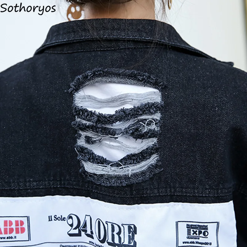 Jackets Women 2020 Loose Holes Turn-down Collar Patch Designs BF Pockets Coats Womens Korean Style All-match Harajuku Jacket
Jackets Women 2020 Loose Holes Turn-down Collar Patch Designs BF Pockets Coats Womens Korean Style All-match Harajuku Jacket