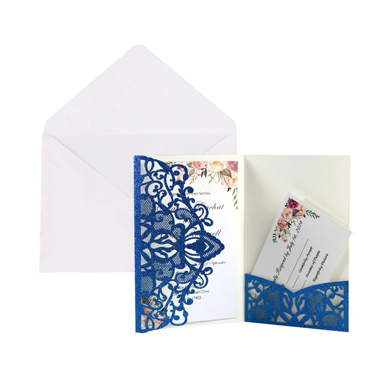 50pcs Glitter Paper Laser Cut Wedding Invitation Cards Greeting Card Customize Business With RSVP Cards Party Wedding Decoration
50pcs Glitter Paper Laser Cut Wedding Invitation Cards Greeting Card Customize Business With RSVP Cards Party Wedding Decoration