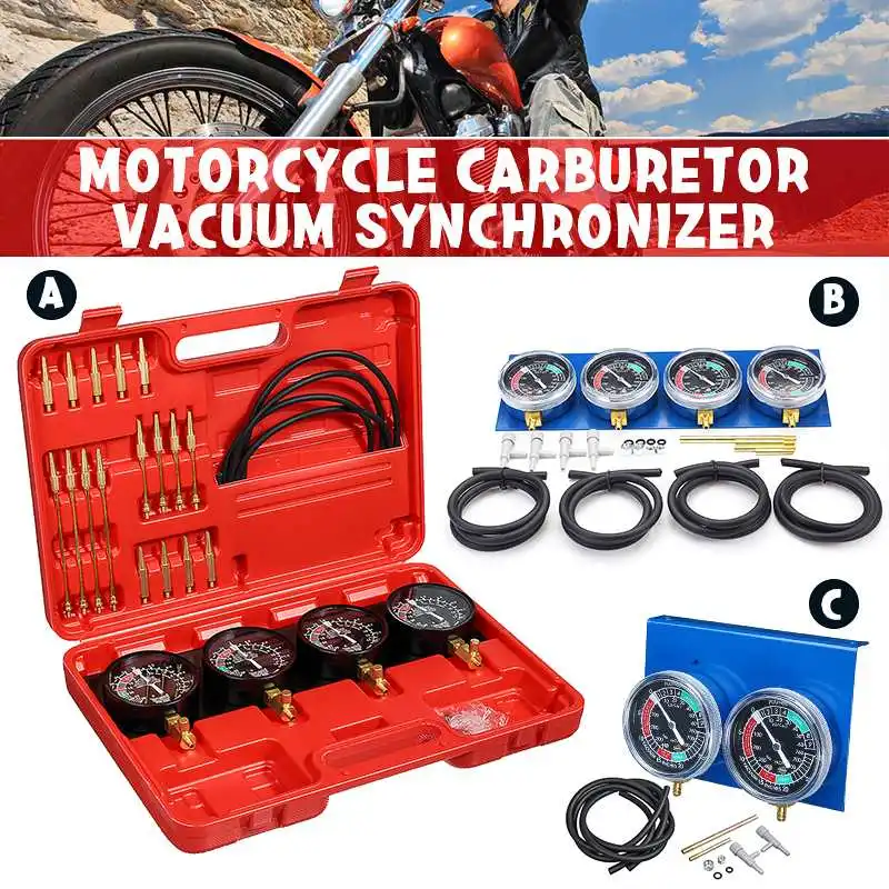 Motorcycle Fuel Vacuum Carburetor Synchronizer Tool Carb Sync Gauge 2/ 4 Cylinder for Motorcycle Motorbike Carbs Universal Carbu
Motorcycle Fuel Vacuum Carburetor Synchronizer Tool Carb Sync Gauge 2/ 4 Cylinder for Motorcycle Motorbike Carbs Universal Carbu