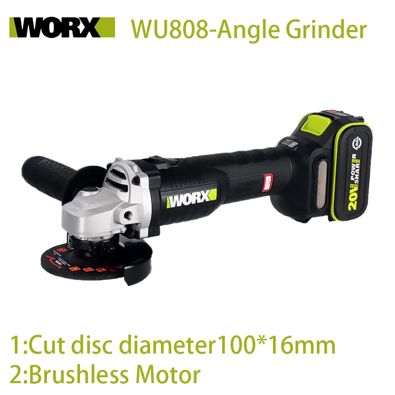 WORX Brushless Angle Grinder 20V 4Ah WU808 Rechargeable Power Share Platform Battery Multi-function Polishing Cutting
WORX Brushless Angle Grinder 20V 4Ah WU808 Rechargeable Power Share Platform Battery Multi-function Polishing Cutting
