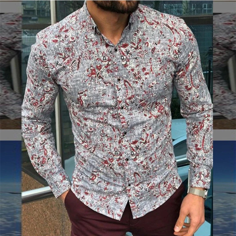 Men's long-sleeved shirt gray print casual travel shirt trendy men's fashion self-cultivation shopping party men's shirt
Men's long-sleeved shirt gray print casual travel shirt trendy men's fashion self-cultivation shopping party men's shirt