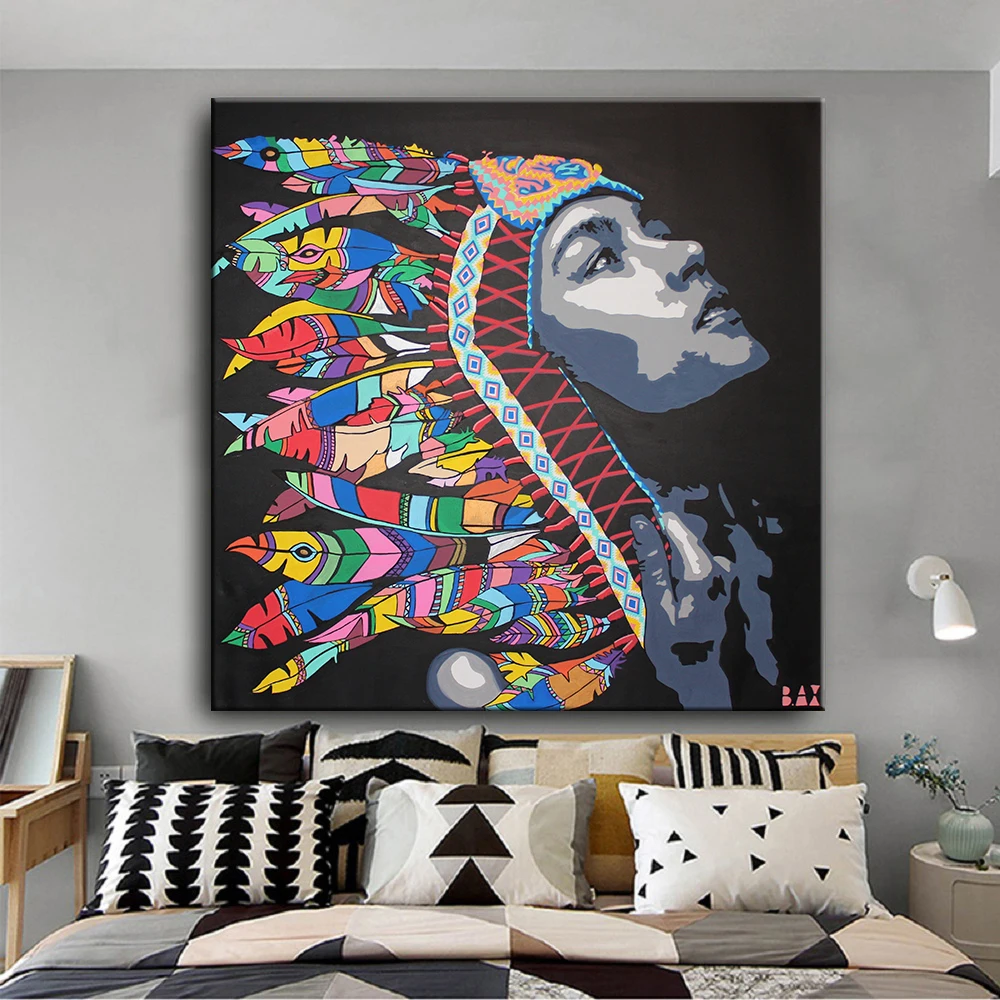 Scandinavian Black Woman Poster Colorful Feather Hat Canvas Painting Wall Pictures For Living Room Nordic Decoration Home Art
Scandinavian Black Woman Poster Colorful Feather Hat Canvas Painting Wall Pictures For Living Room Nordic Decoration Home Art