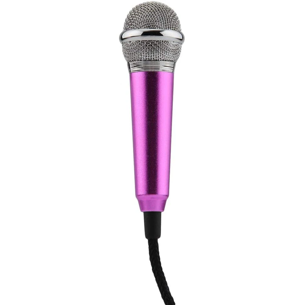 

Mini Microphone Aluminium Alloy Portable 3.5mm Stereo Braided KTV Karaoke Wired Microphone for Cell Phone Laptop PC