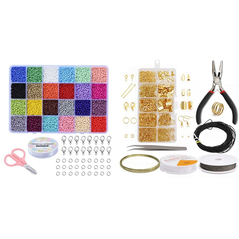 1 Set 24 Colors 2mm Colored Small Glass Beads & 1 Set Earrings Material Beads Pliers Set Material Bag with Tools
1 Set 24 Colors 2mm Colored Small Glass Beads & 1 Set Earrings Material Beads Pliers Set Material Bag with Tools
