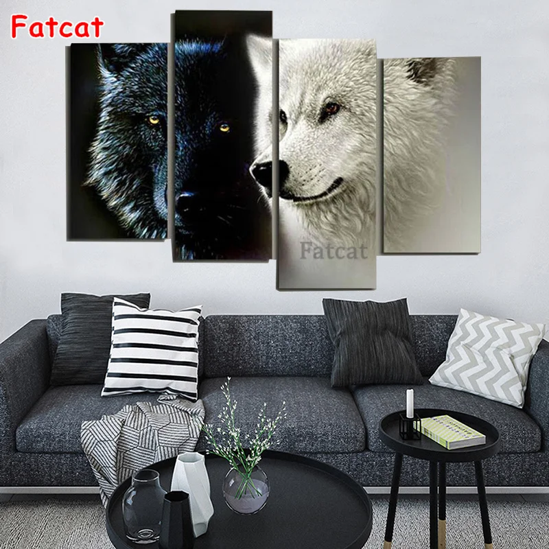 4 Panel black white wolf 5d diy diamond painting full drill mosaic animal diamond stitch embroidery gift home full decor PP1785
4 Panel black white wolf 5d diy diamond painting full drill mosaic animal diamond stitch embroidery gift home full decor PP1785