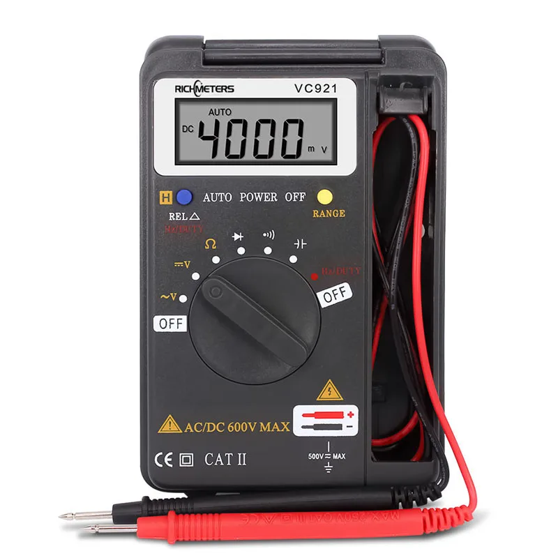 VC921 мини цифровой мультиметр True RMS Авто диапазон частоты AC/DC напряжение 4000