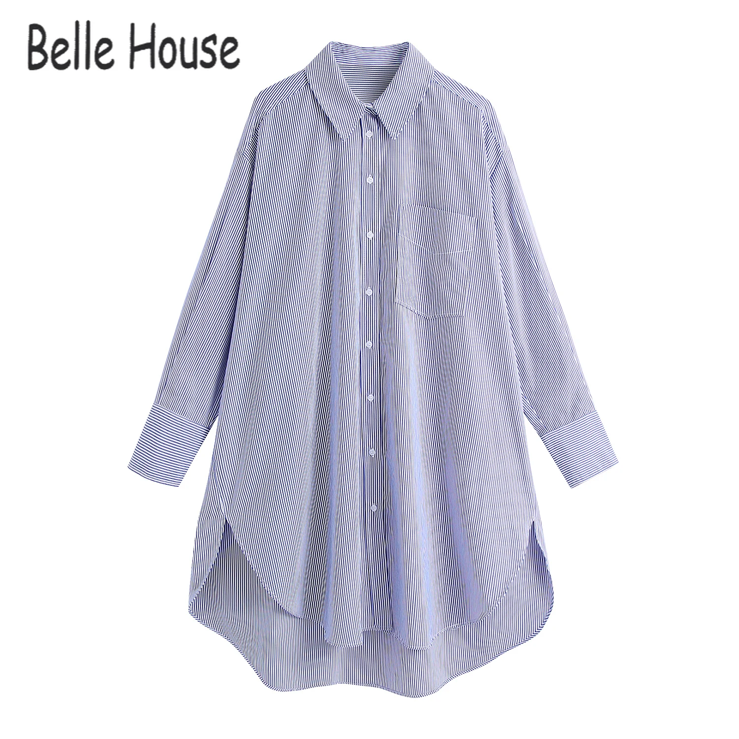Fashion Style Shirt 2 Color Stripe Dresses Button UP Oversized Long Sleeve Ladies Loose Tirn-Down Collar Blouse Vestidos ZL034
Fashion Style Shirt 2 Color Stripe Dresses Button UP Oversized Long Sleeve Ladies Loose Tirn-Down Collar Blouse Vestidos ZL034