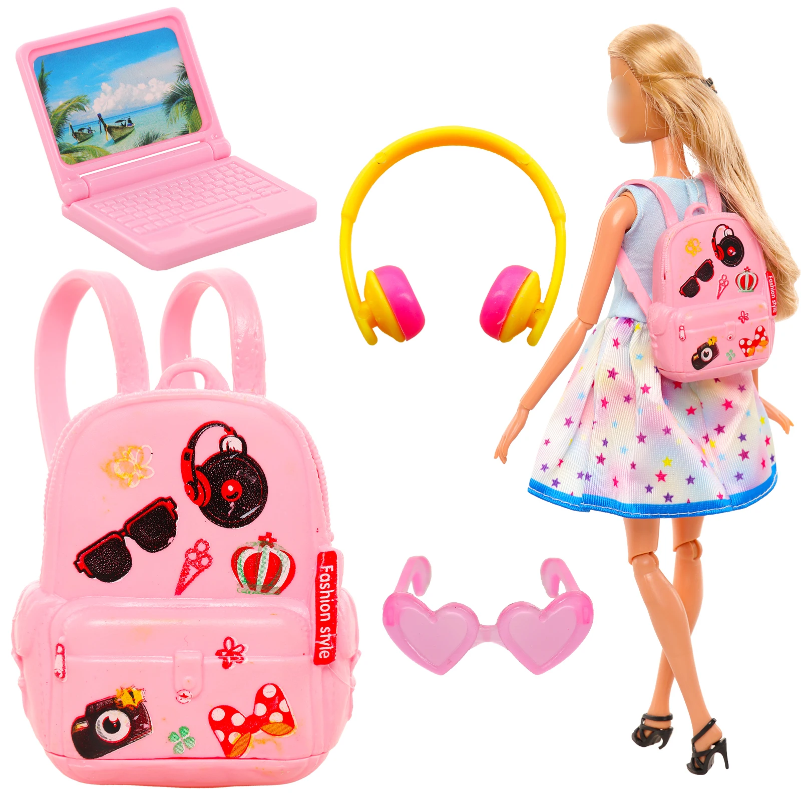 5Pcs/Set Doll Clothes Miniature Dollhouse Study Accessories for Barbies Dress Mini Laptop Bag Earphone for Barbies Kids Toys
5Pcs/Set Doll Clothes Miniature Dollhouse Study Accessories for Barbies Dress Mini Laptop Bag Earphone for Barbies Kids Toys