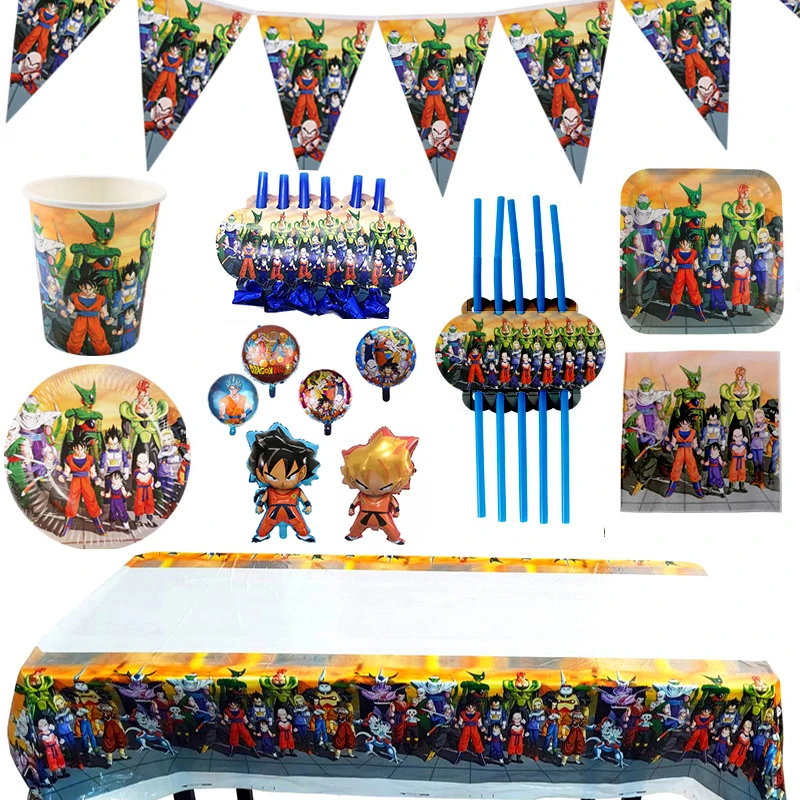 Son Goku Theme Party Tableware Paper Cup Plate Napkins Pennant Baby Shower Balloon Kids Birthday Party Favor Decoration Supplies
Son Goku Theme Party Tableware Paper Cup Plate Napkins Pennant Baby Shower Balloon Kids Birthday Party Favor Decoration Supplies