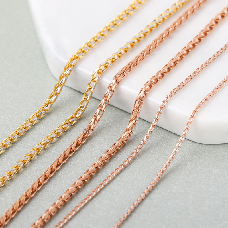 Au750 18K Yellow Gold Jewelry Real 18K Rose Gold Necklace For Women Female Gold Shine Hollow Wheat Chain 40cm/45/50cm Gift
Au750 18K Yellow Gold Jewelry Real 18K Rose Gold Necklace For Women Female Gold Shine Hollow Wheat Chain 40cm/45/50cm Gift