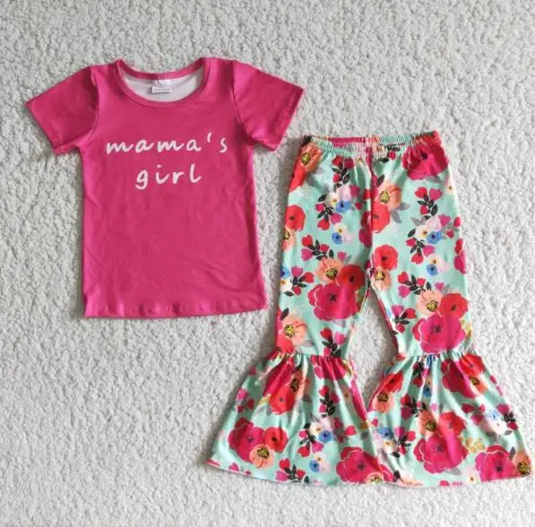 Mama's girl outfit baby girl's letter T-shirt floral bell bottom spring and fall fashion children's clothing
Mama's girl outfit baby girl's letter T-shirt floral bell bottom spring and fall fashion children's clothing