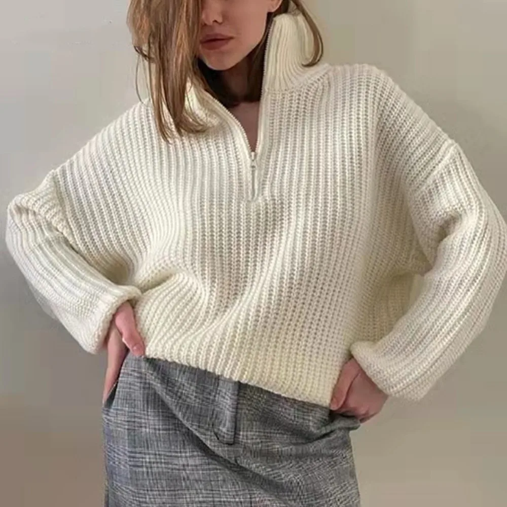 Sweatshirt Women Sweater 2021 Autumn Winter Tops Half High Collar Zipper Pullovers Long-sleeved Jumper Blouse Solid Knitwear A50
Sweatshirt Women Sweater 2021 Autumn Winter Tops Half High Collar Zipper Pullovers Long-sleeved Jumper Blouse Solid Knitwear A50