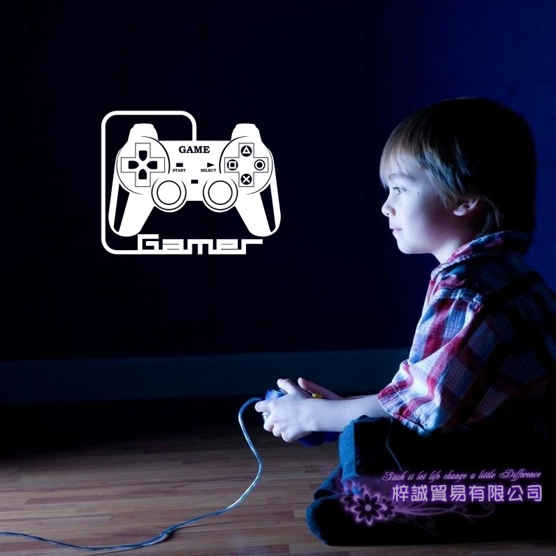 Game Handle Wall Sticker Video Play Room Decal Gaming Gamer Vinyl Decals Decor Mural Car | Дом и сад